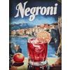 KUSTOM ART Poster Decorativo da Parete Serie Pubblicità Vintage Cocktail Negroni Aperitivo Mare Stampa su Carta Patinata 40x30cm Senza Cornice