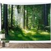 LB Arazzo Foresta Verde Arazzo da Parete Raggio di sole tra gli alberi Telo da Parete Paesaggio naturale Arte Muraria per Soggiorno Camera da Letto Dormitorio Decorazione,150x100cm