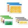Vicloon Sacchetti Riutilizzabili, 8 Pezzi Sacchetti per Alimenti in Silicone,Sacchetti in Silicone Senza BPA, Sacchetti Sandwich Riutilizzabili, Sacchetti per Freezer per Frutta, Verdura, Carne