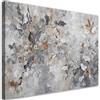 Feeby Quadro su Tela Non Tessuta - Stampa Su Tela - Botanica astratta Grigio-Oro - 30x20 cm - Decorazione Murale - Moderno Soggiorno - quadri moderni soggiorno - poster