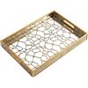IvoQ Vassoio Luxury Oro - 45 x 30 cm - Vassoio da portata Rettangolare con Fondo a Specchio e Maniglie - Piatto Decorativo Art Déco