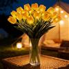 Junerain Lampade Tulipano Twinkling Tree, 15 Pezzi Lampada a Tulipano LED Romantica con Vaso, Tulipani Artificiali Lampada Notte Decorativa a Batteria per Camera da Letto Comodino