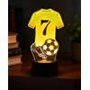 EleBikk Lampada Notte 3D Maglia Calcio, Lampada LED Decorativa con Pallone e Scarpa da Calcio, Base Nera Touch con Cambio 7 Colori,Regalo Perfetto per Ragazzi e Tifosi di Calcio per Camera da Letto.