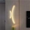TZSMUM Interno LED Moderna Applique da Parete Silicone Alluminio Lampada da Parete Creativo Curvo Design Luce da Parete Nero/Oro Lunga Decorativo per Camera da Letto Soggiorno (Oro Luce Calda,60cm)
