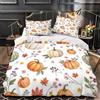 NJOFERDIN Autunno Pumpkins Copripiumino 3 Pezzi motivo 3D microfibra ultra morbida con cerniera Acquerello Fall Set Di Copripiumino con federa per cuscini ariosa for coppie King（220x240cm）