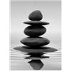 Leseogye Quadri da bagno su tela, motivo con pietre zen, motivo acqua, meditazione, tranquillo, arte da parete per sala yoga, benessere, meditazione, bagno, soggiorno, decorazione (40 x 30 cm, senza cornice