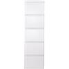 GENTILIN DESIGN Scarpiera Salvaspazio Slim 5 Ante Bianca, Portascarpe a Ribalta in Metallo | Già Montato, Interni/Esterni, P13,7 x L50 x H170 cm GD