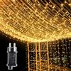GlobaLink Tenda Luminosa Esterno 6Mx3M 600LEDs-Bianco Caldo | Luci Natale Interno IP44 Impermeabile,Collegabile Luci Cascata 8 Modalità Luce per Natale,Tenda,Finestra,Giardino