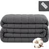 Vonia Coperta ponderata adulti 7 kg, coperta pesante 150 x 200 cm, grigio | Copriletto in cotone traspirante, scomparti cuciti singolarmente, uso su letto, divano o poltrona, custodia inclusa