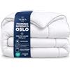 NORA HOME Piumone una Piazza e Mezza Invernale 180x220. Antiacaro Antibatterico Fibra 3D. Livello Termico Molto Elevato 4.5/5. Piumino Caldo 400 gr/m² Bianco - OSLO.