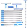 SPOOSOOL Lavavetri con Manico Telescopico 310cm, Pulitore Vetri 2 in 1 con Tergivetro in Silicone e Panno Microfibra, Kit Pulizia Finestre Alte per Bagno, Doccia, Specchi, Auto e Vetro