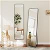 Dripex Specchio da parete Rettangolare 40x150 cm HD Specchi da Terra Appendere con Cornice, Metallo in alluminio, Grande Specchi da Appendere per Camera da Letto e Soggiorno (Nero)