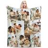 LMQJDZ Coperta Personalizzata, Coperta con Foto Personalizzata con Testo del Nome, Coperta in Flanella Ultra Morbida con 1-10 Collage di Foto, Regali per Mamma, Papà, Fidanzata, Fidanzato, Bambino (8 Foto)