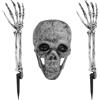 TenaLucy Halloween Decorazioni Spaventoso Halloween Decorazioni Esterno Teschio Finto e Set di Mani Teschio Decorativo Realistico Decorazionis Halloweens Casa per Giardino Cimitero Feste