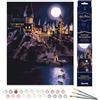 Figured'Art dipingere con i numeri Harry Potter Castello di Hogwarts di Notte