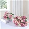 BrillShine Bouquet artificiale di ortensia peonia rosa fatto di seta per la decorazione domestica della festa di nozze