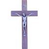 FIDES RELIGIOUS Crocifisso da Parete - Artigianale Made in Italy Cristo e INRI Placcati Argento 999 - Crocifissi da Parete in Legno, Legno Pregiato Noce - Cura e Precisione dei dettagli di Gesù - 16,5X9,5cm
