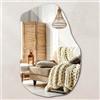 Wallfluent Specchio da Parete 100 x 65 cm Organico Vetro Forma Ondulato Unico Design Estetica Senza Cornice Decorazione Murale Bordi Lisci Asimmetrico Appeso Irregolare