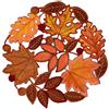 Simhomsen Set di 4 tovagliette rotonde per centrini ricamati con foglie rotonde, 38,1 cm, per decorazioni per il Ringraziamento, autunno o autunno