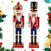 WDJLNZB 2023 Grande Soldato Schiaccianoci di Natale in Legno, 2 Pezzi Schiaccianoci Natalizi Soldatino Tradizionale Fatto a Mano, Figure Classiche Decorazioni Schiaccianoci Natale Soldato (B)