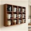 Cammeciso Espositore per Tazze Parete Legno,Mensola Porta Tazze da caffè in Legno da Parete,Porta Tazze da tè e Shots,Organizzatore Porta Tazze,Design Multi-Slot,per Camera da Letto Soggiorno Uffici