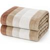 Corredocasa Plaid in Pile Ultra Morbido e Soffice con Elegante Trama Scozzese Made in Italy - Leggero e Confortevole - Perfetto per Divano, Letto (Intreccio Beige, Matrimoniale 200x220)