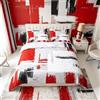 Homemissing Set di biancheria da letto con copripiumino astratto per bambini e ragazzi per bambini moderna arte astratta set di biancheria da letto ultra morbida decorazione rosso grigio bianco copriletto singol