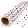 volila Cellophane per Cesti Regalo (40CM x 15M) - Pois Rossa Carta trasparente per Confezioni Natalizie - Cellophane Trasparente per Regali di Natale, Ceste Regalo e Imballaggio