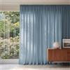 PONY DANCE Tenda per Soggiorno Moderne con Fettuccia, Effetto Privacy | per Camera da Letto, Divisoria, Semitrasparente, Antisguardo, Filtraggio Luce, 1 Pezzo L 300 x A 245 CM, Blu Fumo