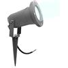 Partenopeautensili® Faretto orientabile con picchetto gu10 da esterno giardino segnapassi luce lampada a led (Luce fredda 6500K, ARMATURA GRIGIA)