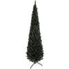 HOMCOM Albero di Natale Artificiale Alto 225 cm con 538 Rami Slim Verde | Albero di Natale Slim Salvaspazio, Base in Acciaio, per Casa e Ufficio