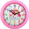 Kiddus Orologio da Parete Didattico per Bambini, Ragazzi. Analogico. Con Esercizi per Imparare a Leggere l'Ora. Movimento al Quarzo Silenzioso. ENGLISH Unicorn
