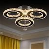 diisunbihuo Lampadario a 3 anelli di cristallo a LED Lampada da soffitto | Plafoniera LED a 3 anelli da 41 cm in cristallo con LED integrato da 36 W bianco caldo, non dimmerabile per camere da letto e