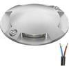 ledscom.de Luce di terra a LED, segnavia RUNDA per esterni, IP67, a 4 fiamme, alluminio, rotonda, Ø 70 mm, bianco freddo