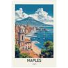 Generic Poster su tela con stampa di Napoli, per soggiorno, camera da letto, 40 x 60 cm