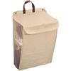 RETSAMV Cesto Biancheria da Parete Organizer Compressibile Pieghevole con Coperchio Contenitore Bucato Sporco Traspirante Antiurto Cesto Biancheria Stretto (Beige-M)