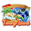 Quwsne Magnete per frigorifero isola di Tenerife Spagna magnete da frigorifero souvenir di viaggio cittadino regali turistici 3D classici monumenti artigianali fatti a mano decorazione della casa