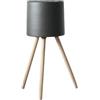 evym Vaso in ferro stile scandinavo con gambe in legno (20,0 cm) per interni/esterni (grigio)