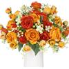 Floweroyal 4 mazzi di peonie artificiali, fiori arancioni gialli, peonie in seta, bouquet per matrimoni, feste, centrotavola, composizioni floreali, decorazione per la casa e la cucina.