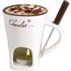 Generico Set per fonduta di candele da tè, set di tazze per fonduta di cioccolato - Tazza per fonduta Tazza per fusione in ceramica con pentola calda - Scaldaburro riscaldante Melting Pot per tè e cioccolato p