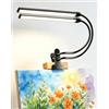 Lamptobe Lampada Morsetto LED a Doppia Testa per Cavalletto, Scrivania, Letto | Due Barre LED 36CM per Ampia Copertura, 3 Colori x 10 Luminosità Regolabili, Collo d'Oca Flessibile, Alimentazione USB, Nero