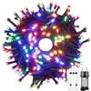 Tacobey Luci Albero di Natale Multicolore, 10M 100 LED Catena Luminosa con Telecomando, 8 Modalità, Impermeabile, Timer, Luci Natalizie da Esterno ed Interno, Cavo Verde Scuro