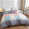 KYKHT Set copripiumino da 160 x 210 cm, multicolore a quadri, con chiusura lampo, per copripiumino doppio