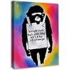 PIGPIGFLY Banksy in Tela con Cornice Legno,Quadri Moderni per Soggiorno e Camera da Letto - Flower Thrower, Girl with Balloon, Nola (30x40cm)