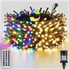 Joomer Luci di Natale da Esterno 20M 200 LED Bianco Caldo e Multicolore | Luci Albero di Natale con Controllo Remoto Colore, Multimodale Catena Luminosa Dimmerabile Impermeabile per Feste Festival