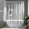 MIULEE Tenda Doccia Antimuffa Trasparente 240 x 200 cm | Tenda per Doccia con Anelli in plastica PEVA chiaro lavabile per il bagno con magneti，16 Ganci per Vasca da Bagno