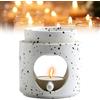 FARYODI Lampada Profumata In Ceramica Per Oli Essenziali E Cera Profumata Con Porta Lumini E Cucchiaio Di Candela, Bianco