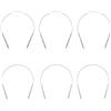 Litoott Set di 6 ferri da maglia rotondi in acciaio inox (43 cm/16,9 pollici), set di ferri da maglia per calze, maglioni, cappelli, sciarpe, uncinetti, fai da te, US: 8,7,6,5,4 e 3 (5.0, 4.5, 4.0, 3.75