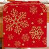 Jayusaror Runner da Tavola Natalizio Rosso e Oro Fiocco di Neve 33x183cm | Moderno Runner Lavabile per Tavolo da Pranzo Decorazione per Interni per Vacanze Feste Tavola di Natale e Cene di Famiglia