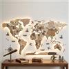 ZUGIATP Decorazione Murale 3D, Mappamondo da Parete 3D in Legno E Acrilico con LED - 59/79/98/118 Pollici, Illuminazione A LED(Plain Ink-Black,59 * 33.4in)
